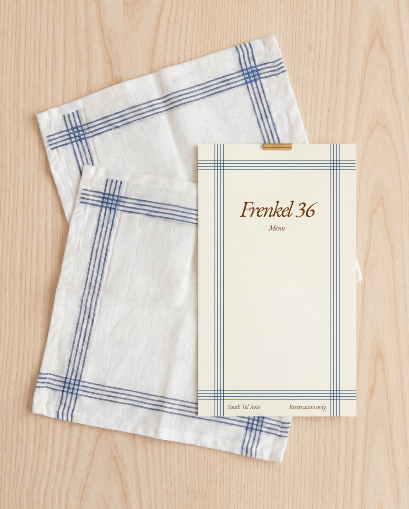 Frenkel 36 — A neighborhood bistro bar in Tel Aviv. A tablecloth turned into an identity.